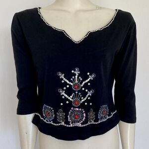 NWT Vintage Free People Beaded Top